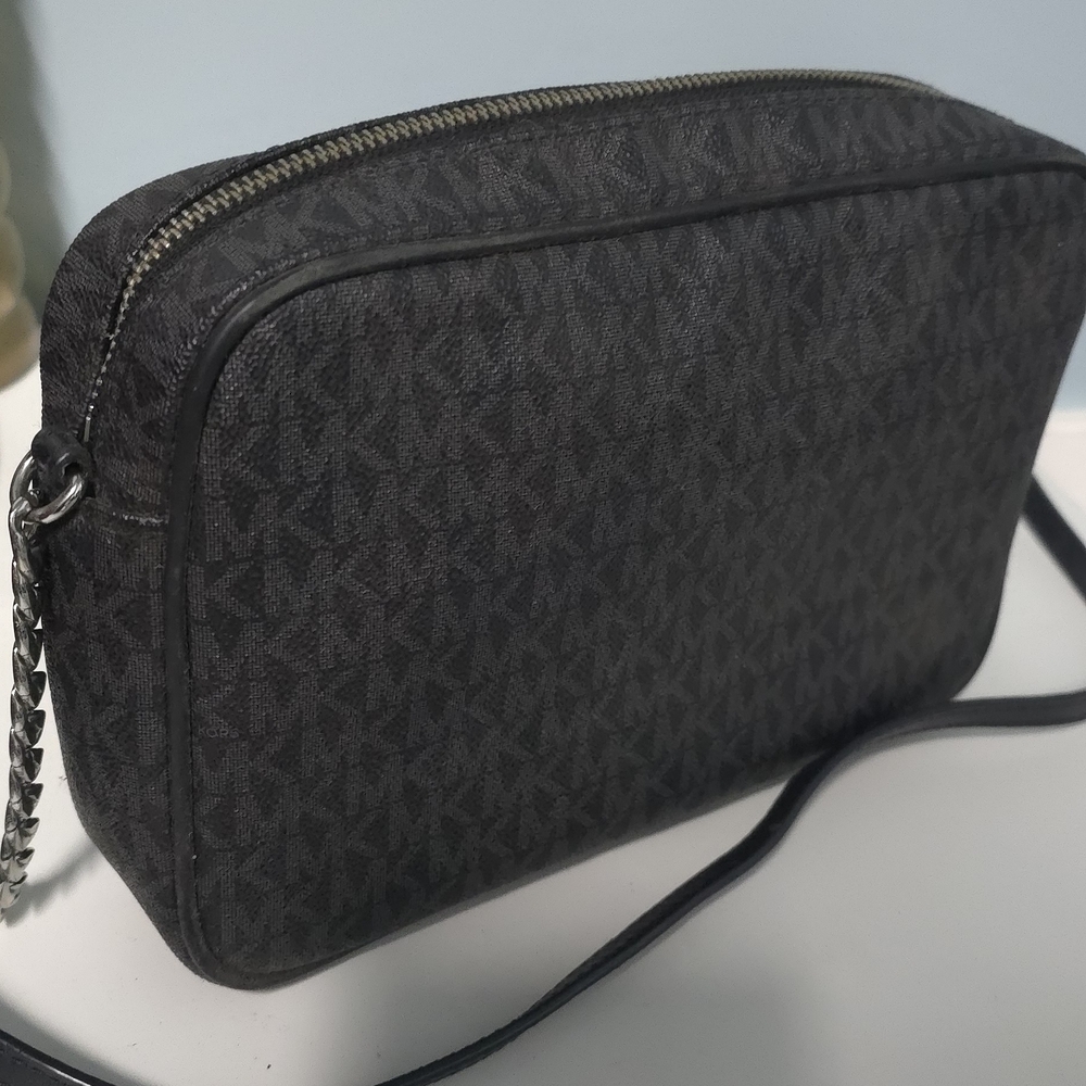 Michael Kors Black Monogram Cross Body Bag
